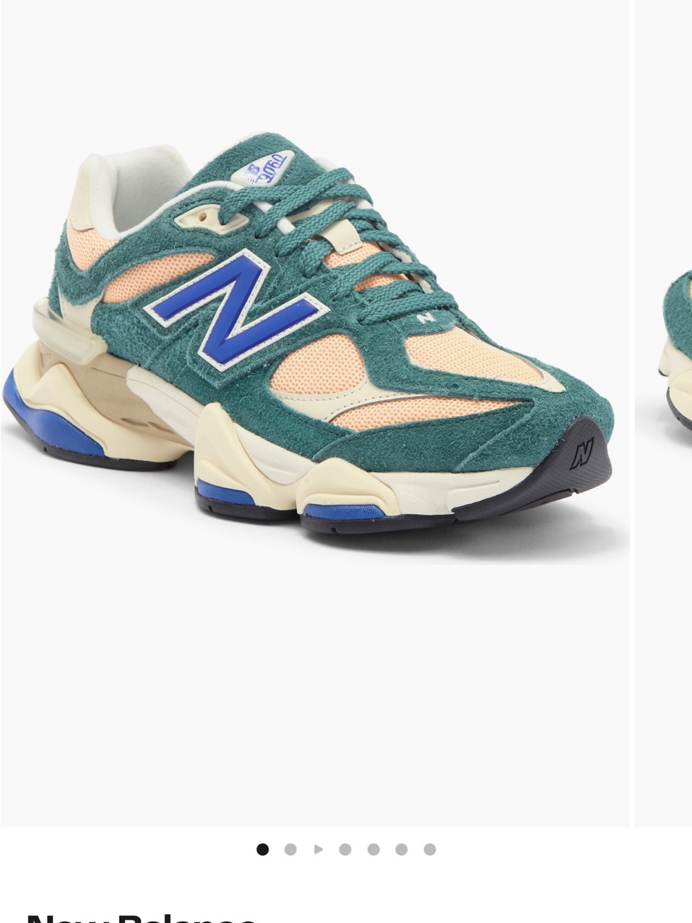 New Balance Teal & Peach Athletic Sneakers with Blue Logo